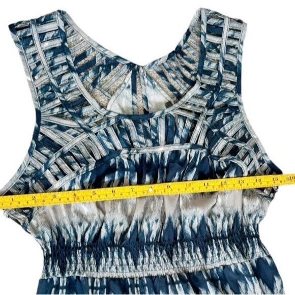 Charlie Jade Sleeveless Lightweight Blue Smocked Cut Out Maxi Dress. Small. - Picture 5 of 9